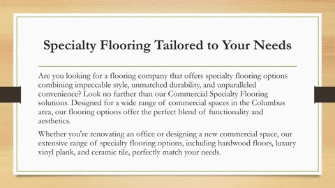 specialty commercial flooring columbus oh