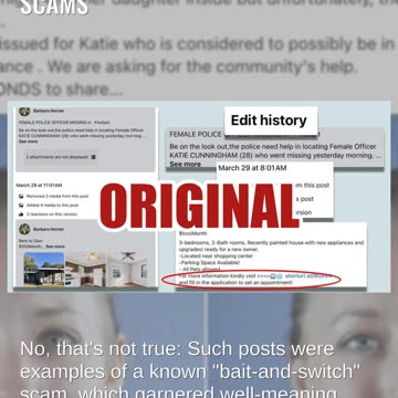 Fact Check: Posts About 'Missing Police Officer' Katie Cunningham Are SCAMS