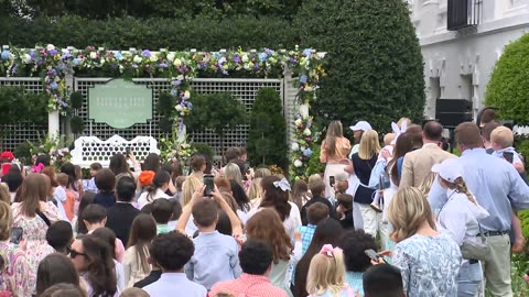 First Lady Melania Trump Reads to Children at the 2025 White House Easter Egg Roll