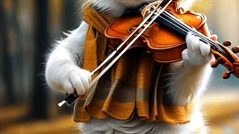 Violinista cat #cat #ia #violino #violin #animaisnotiktok #musica