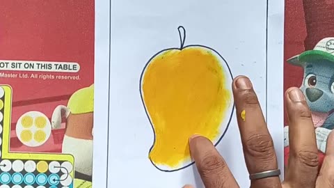 How To Draw A Mango And colour with Finger!! # Shorts # Rumble Shorts # Drawing