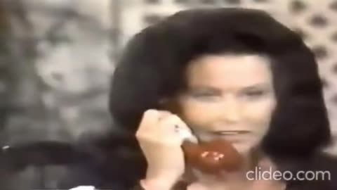 Loretta Lynn on the phone with celebrity crush Gregory Peck - 1970's