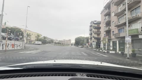 Rainy Drive – Catania to Tremestieri Etneo, Sicily Italy – August 16, 2025 (Light Rain)
