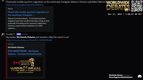 0192 WIDESTREAM - Worldwide Debates - YouTube/Twitch/Rumble
