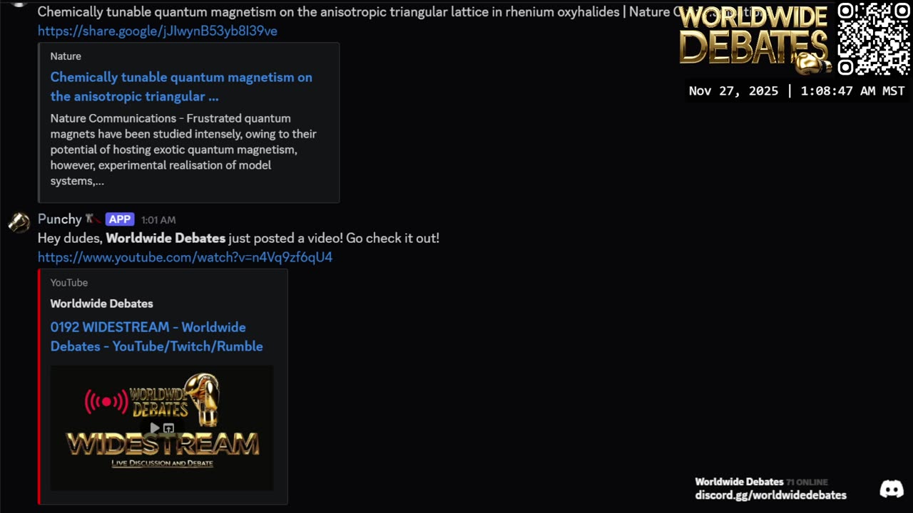 0192 WIDESTREAM - Worldwide Debates - YouTube/Twitch/Rumble