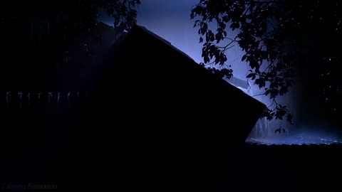 Immersion in deep sleep under the accompaniment of heavy rain and thunder