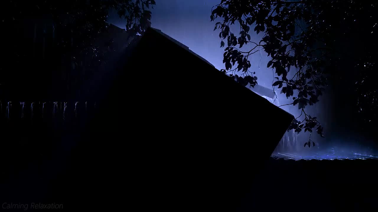 Immersion in deep sleep under the accompaniment of heavy rain and thunder