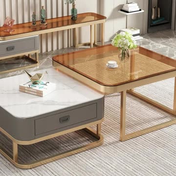 Product Link in Bio Nordic Nested Dual-Layer Elegant Coffee Table⁠