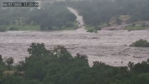 WATCH: Timelapse from July 4 of flooding of the Llano River in Texas.
