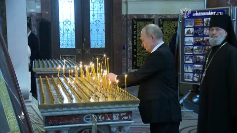 Vladimir Putin visited the Naval Cathedral of Saint Nicholas