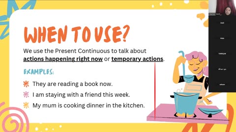 present continuous