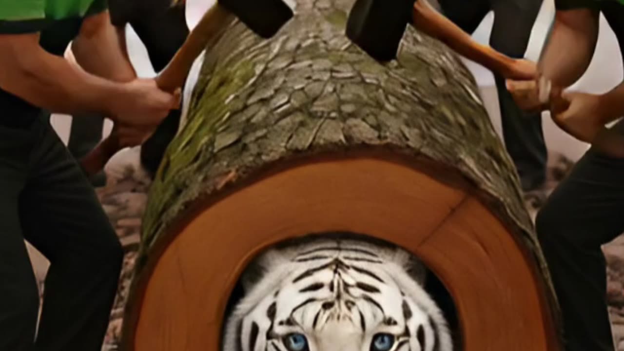 Rescue tiger and cubs from gaints log #shorts #rescue #animals #funny