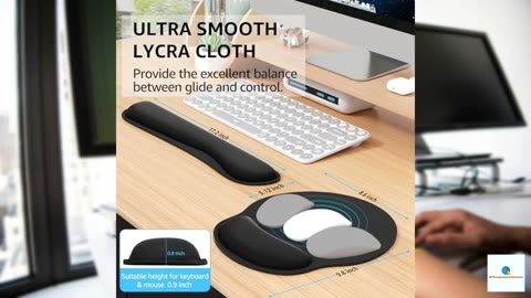 KTRIO Ergonomic Keyboard Wrist Rest, Memory Foam Wrist Rest for Computer Keyboard, Mouse P