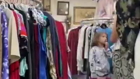 Man in dress stalking children