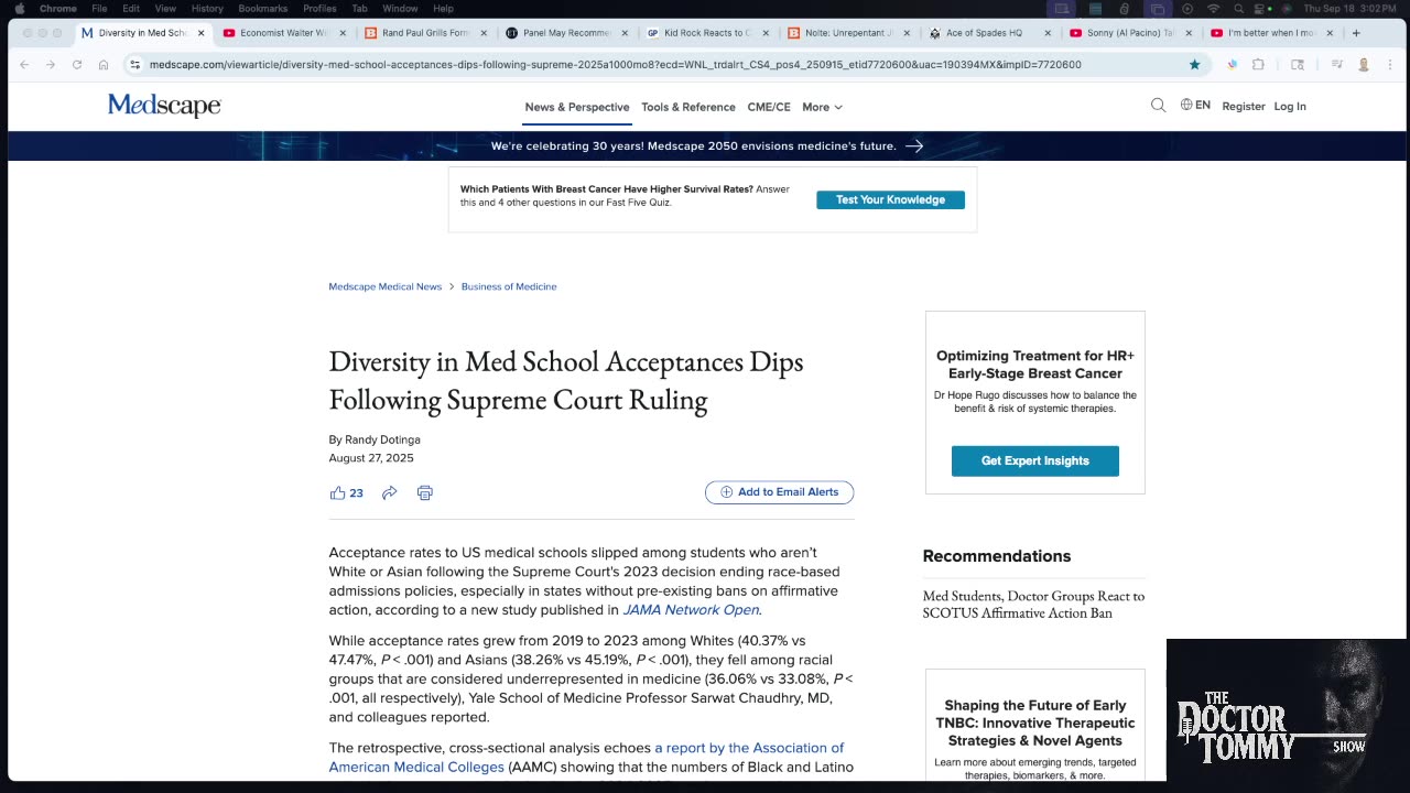 "Diversity" in Med School, Vaccines Under Fire, Media Fail, RIP Redford