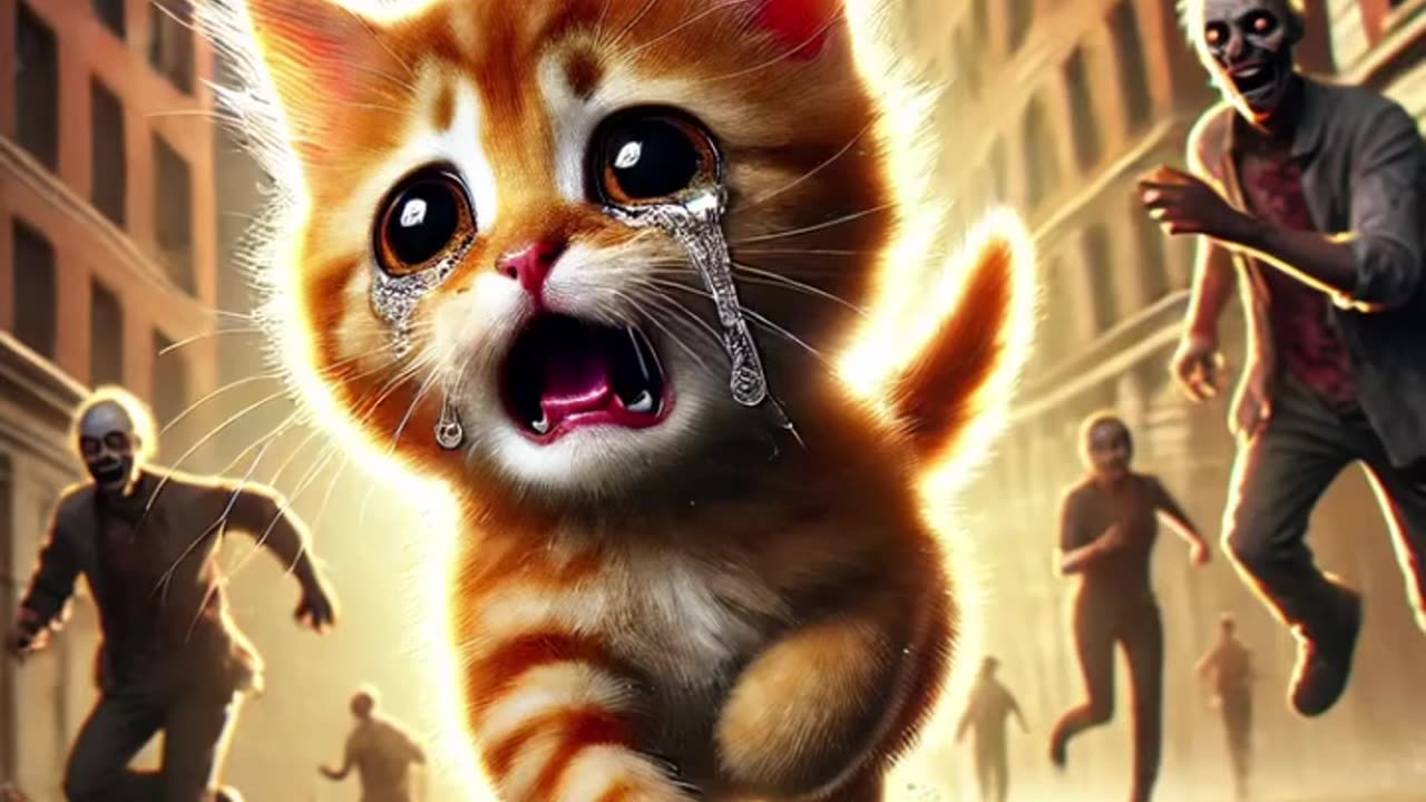 Zombie mother cat saves her kittens