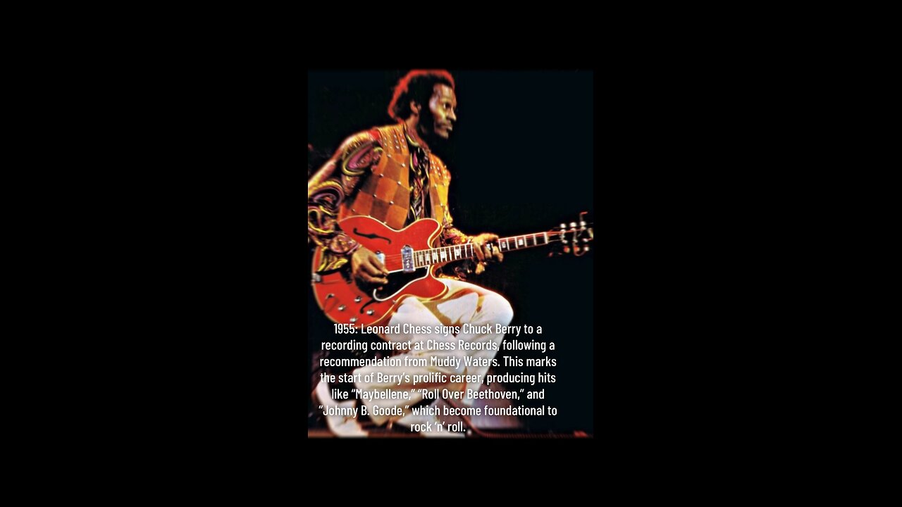 1955: Leonard Chess signs Chuck Berry to a recording contract at Chess Records