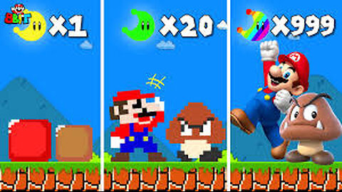 Super Mario Bros. but Mario and Goomba but Moons = more REALISITC- - Game Animation
