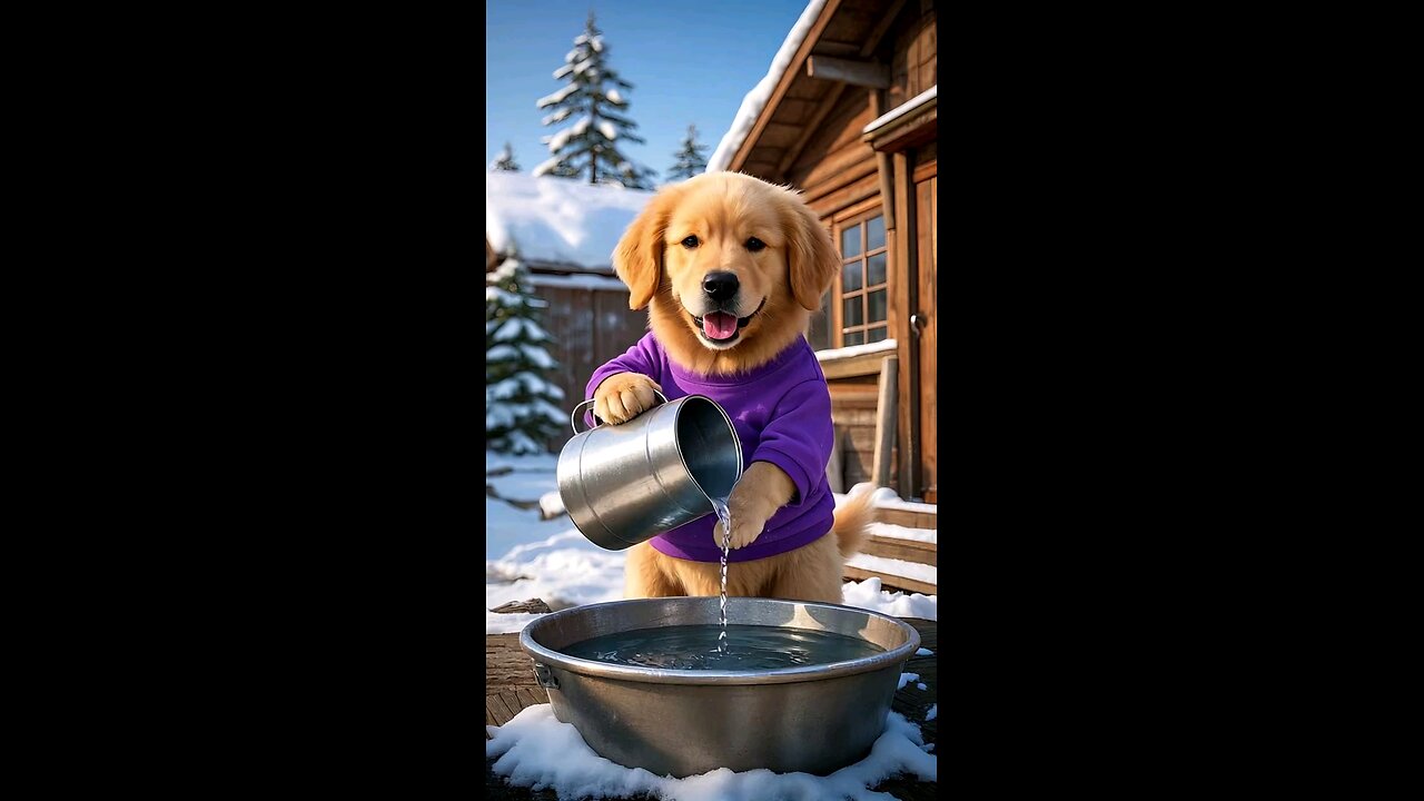 AI comedy video featuring a dog who farms and cooks