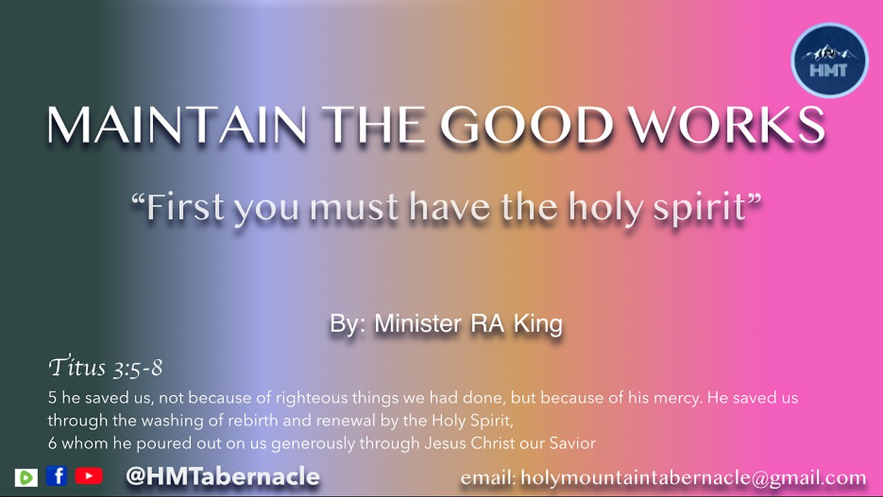 MAINTAIN THE GOOD WORKS