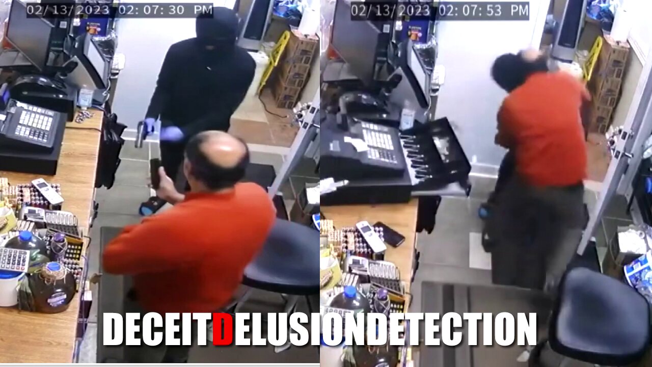 A white convenience store employee was attacked during an armed robbery by a black suspect