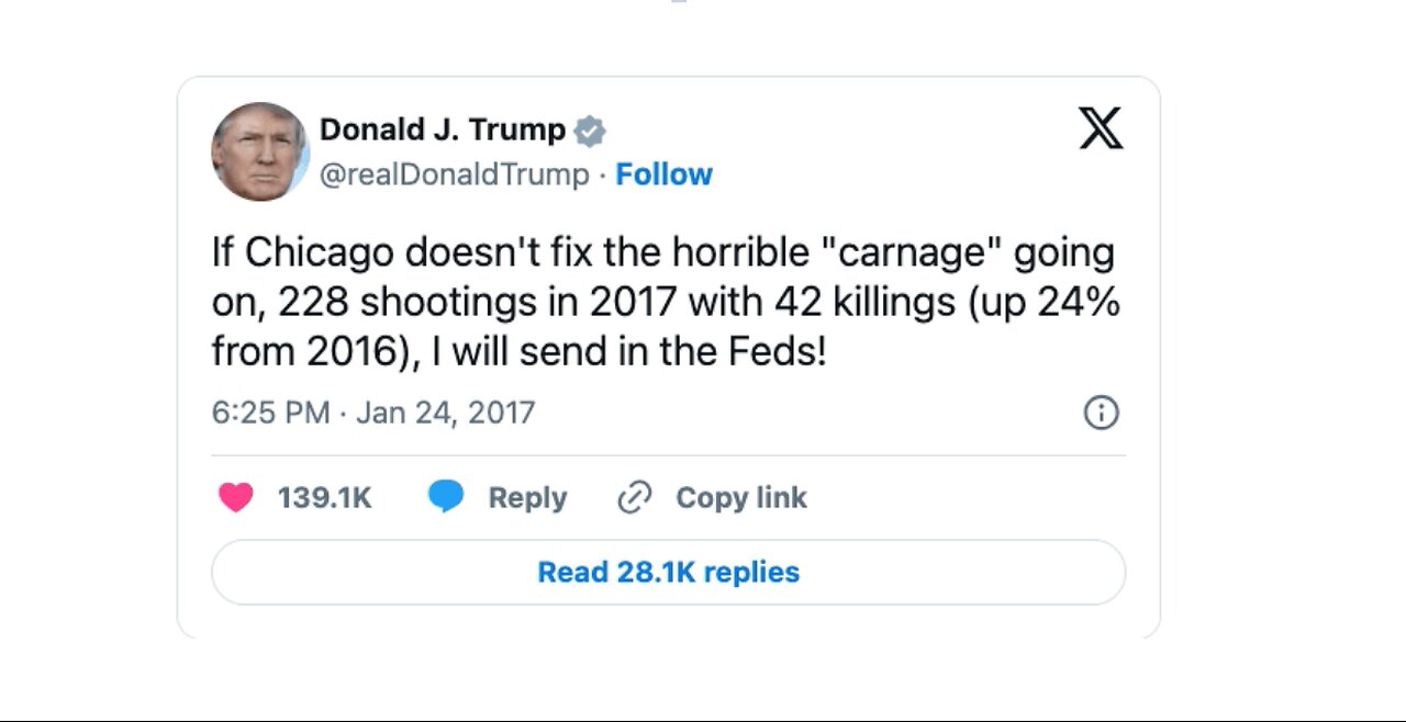 TRUMP IS RUNNING THE SAME CHICAGO PLAY HE RAN IN 2017.... ARE WE EVEN PAYING ATTENTION?