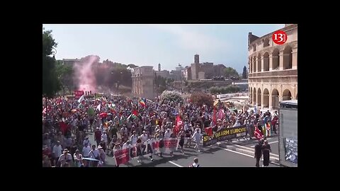 Tens of thousands protest in Rome against rearmament policies of Italy and Europe