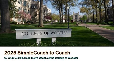 SimpleCoach to Coach w/ Andy Zidron, Head Men's Coach @WoosterEdu