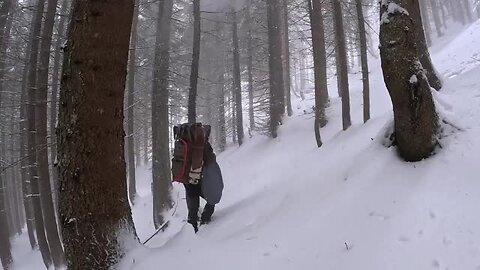Transparent Hot Tent Camping in Deep Snow | Solo Bushcraft