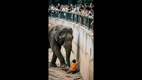 HERO ELEPHANT RESCUES CHILD IN HEART-STOPPING ZOO DRAMA! #elephant #zoo #rescue #animal 🐘