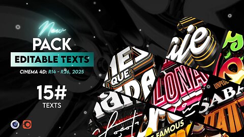 Pack #16 Of Editable Text Cinema 4D R14 - R25, 2024 | No Plugins