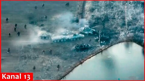 ＂Russians surrounded on three sides; river on the fourth＂; ＂cauldron＂ for enemy in Sumy