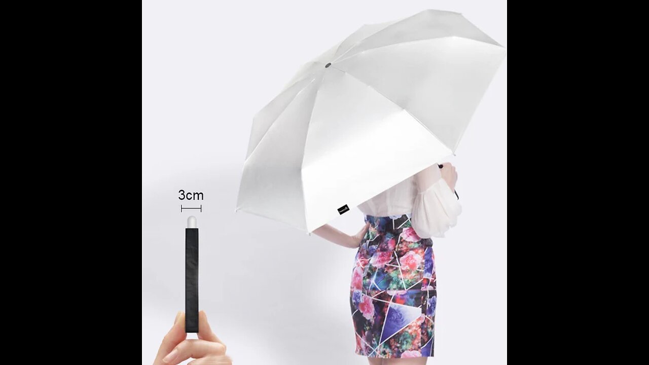 Mini Slim Automatic UV Umbrella, with 6 Ribs & 99_ UV Block, for Sunny & Rainy Days
