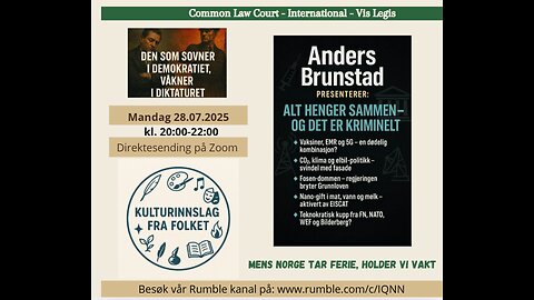 28.7.25: Hva skjuler seg bak pandemien, klimapolitikken og 5G-nettet?