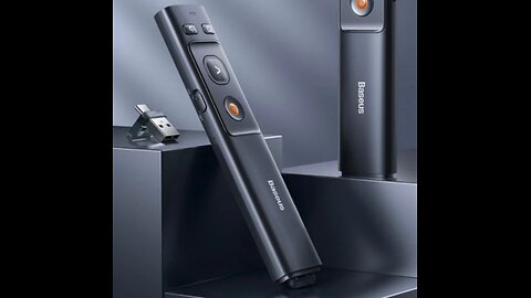Rechargeable Wireless Presentation Remote Clicker, with USB _ Type-C Dual Sockets, Laser Pointer
