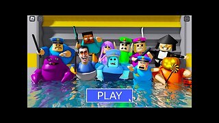 WATER MODE! GHOST POLICE in BARRY'S PRISON RUN! Police Family Escape,HALLOWEEN BARRY (#Roblox) #obby