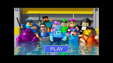 WATER MODE! GHOST POLICE in BARRY'S PRISON RUN! Police Family Escape,HALLOWEEN BARRY (#Roblox) #obby