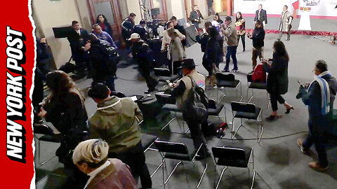 Forced evacuation of president's press conference in Mexico after 6.5-mag earthquake