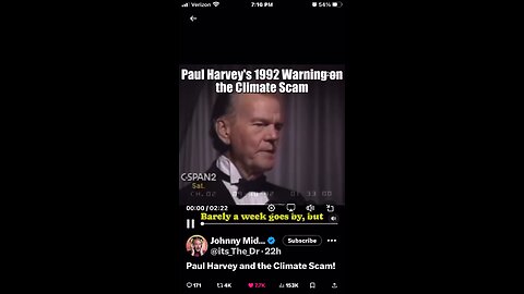 Paul Harvey and the Climate Scam!