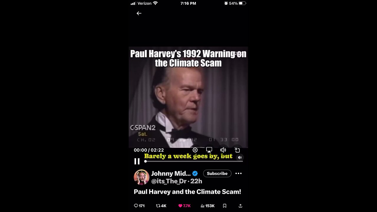 Paul Harvey and the Climate Scam!