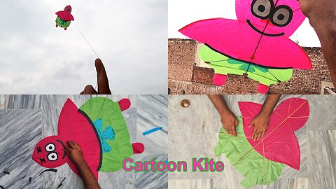 Cartoon Kite Making | Easy Kite Making at Home | Cartoon Patang Banane Ka Tarika