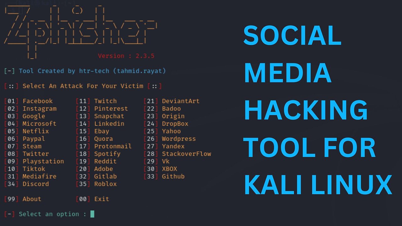 Zphisher – Social Media Hacking Tool for Kali Linux | 2025