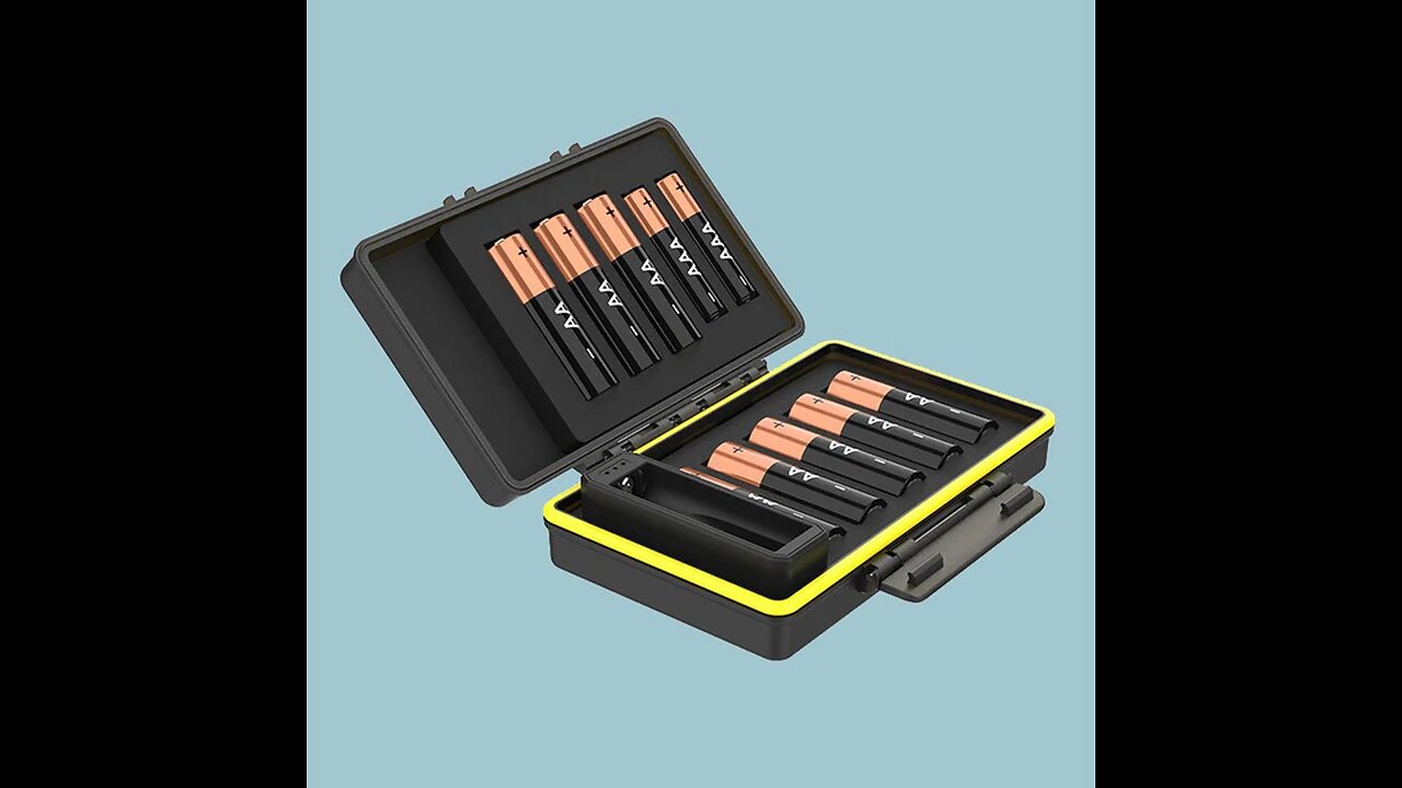Portable Shockproof Battery Storage Case with Battery Tester (Batteries Not Included)