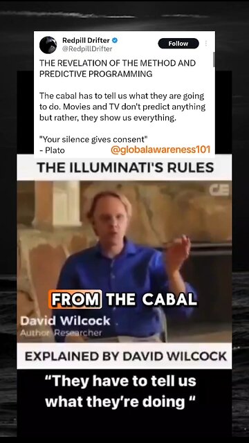 The Cabal has to tell us what they're doing to us in movies, shows etc