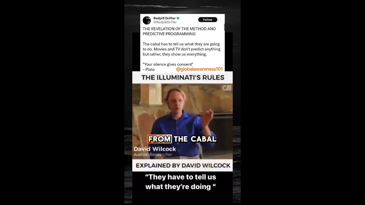 The Cabal has to tell us what they're doing to us in movies, shows etc