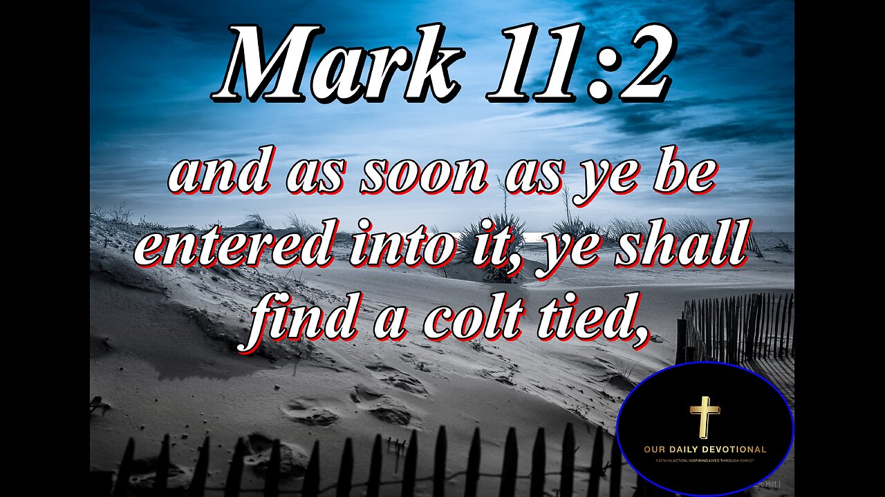 Mark 11:2, And saith unto them, Go your way into the village over against you: