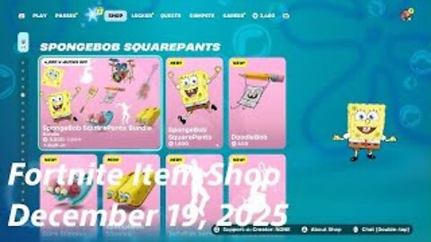 Fortnite Item Shop|December 19, 2025(*New* SpongeBob SquarePants & Snow Miku Bundles)