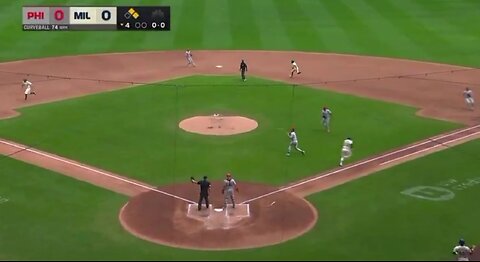 Bryce Harper makes great play and throw to 3B on a bunt. Small ball doesn't work