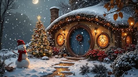 AS SNOWFLAKES GENTLY FALL ON THE CABIN , THE STARS SOFT GLOW PEEKS THROUGH THE NIGHT SKY#foryou#snow
