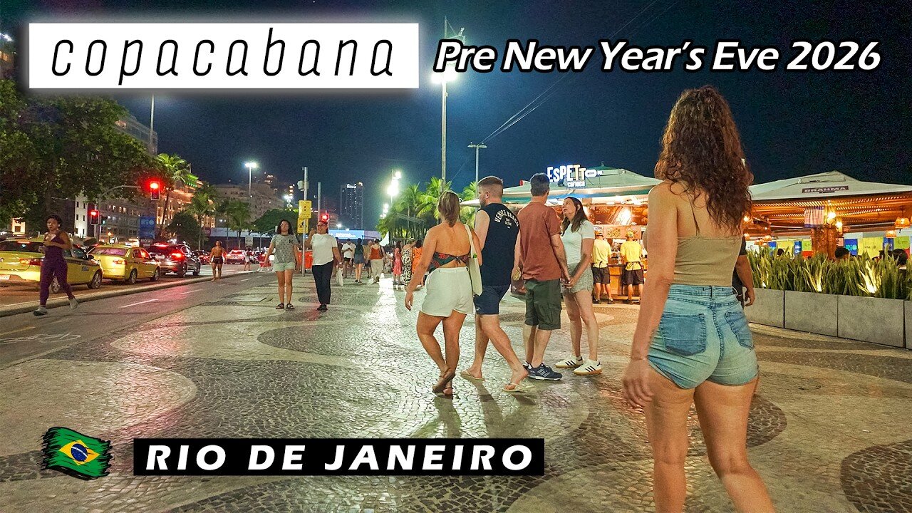 Walking Copacabana Boardwalk — Pre-New Years Eve — Rio de Janeiro, Brazil 🇧🇷 【 4K UHD 】